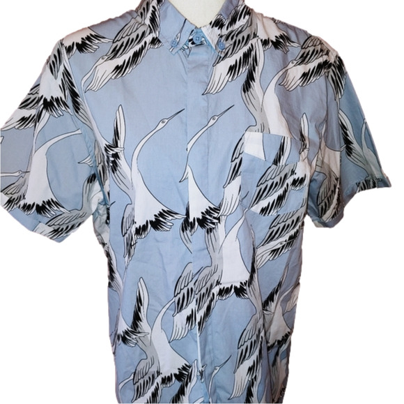 NWT Cuidado con el Perro Bird Crane Shirt L - Picture 1 of 8